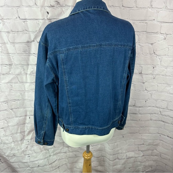 talbots Classic Blue Denim jean Jacket sz M 100% cotton boho western casual - Picture 3 of 7